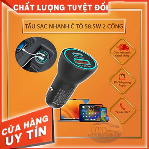 TẨU SẠC NHANH Ô TÔ 58.5W 2 CỔNG USB, TYPE-C PHÙ HỢP MỌI THIẾT BỊ - NHỎ GỌN, TIỆN LỢI, CHÁT LƯỢNG