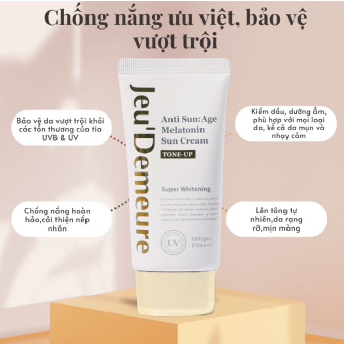 [SALE] Kem chống nắng Nâng Tone - Jeu'Demeure Anti sun:age Melationin Sun Cream Tone-up