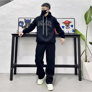 Sét Bộ Nỉ Thể Thao Hoodie Nam Nữ Phối Chữ MLCR Cá Tính, Chất Liệu Nỉ Ngoại Cao Cấp Dày Dặn Ấm Áp