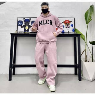 Sét Bộ Nỉ Thể Thao Hoodie Nam Nữ Phối Chữ MLCR Cá Tính, Chất Liệu Nỉ Ngoại Cao Cấp Dày Dặn Ấm Áp