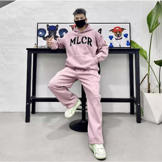 Sét Bộ Nỉ Thể Thao Hoodie Nam Nữ Phối Chữ MLCR Cá Tính, Chất Liệu Nỉ Ngoại Cao Cấp Dày Dặn Ấm Áp