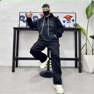 Sét Bộ Nỉ Thể Thao Hoodie Nam Nữ Phối Chữ MLCR Cá Tính, Chất Liệu Nỉ Ngoại Cao Cấp Dày Dặn Ấm Áp