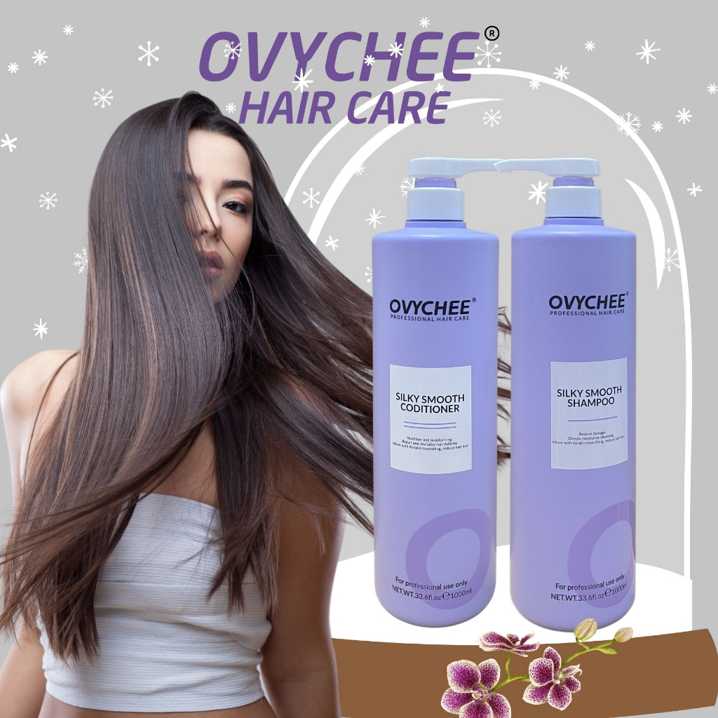 Cặp Dầu Gội Xả OVYCHEE Silky Smooth 1000ml/Chai | Dưỡng Tóc Mềm Mượt, Dễ Chải, Giảm Khô Xơ.