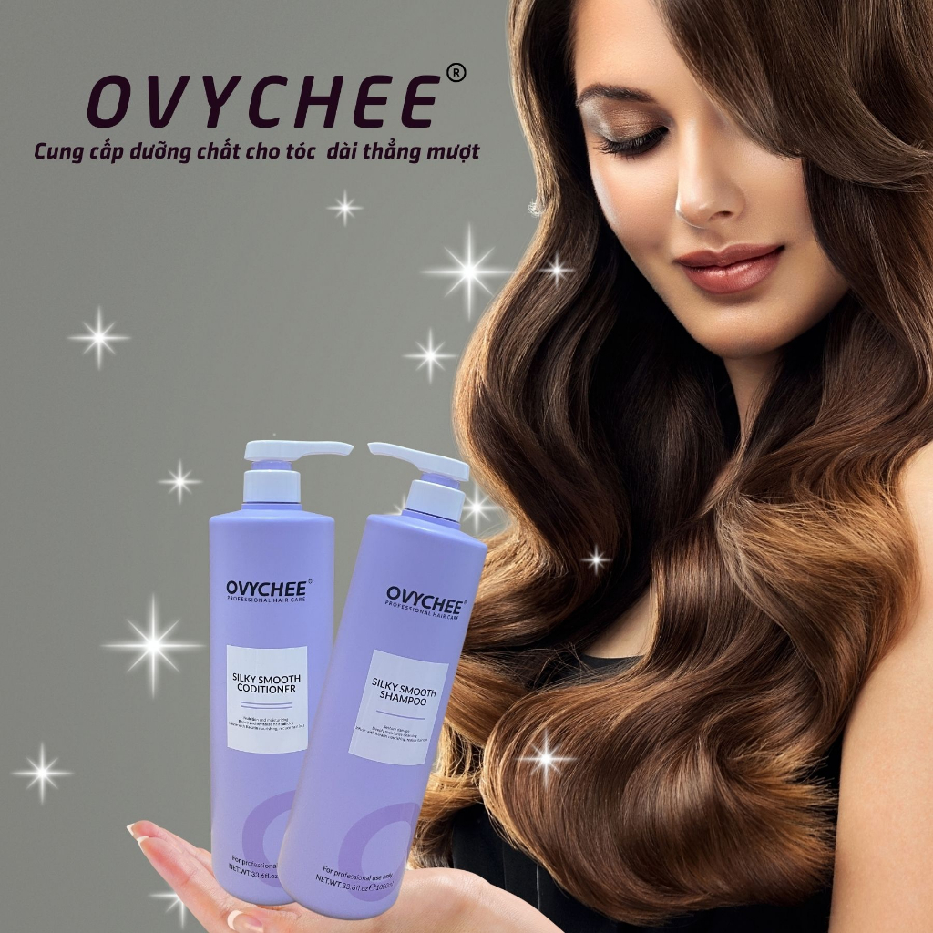 Cặp Dầu Gội Xả OVYCHEE Silky Smooth 1000ml/Chai | Dưỡng Tóc Mềm Mượt, Dễ Chải, Giảm Khô Xơ.
