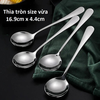 Gía Sỉ Mua Ngay Set 10 Chiếc Thìa Inox Tròn Loại Dày Cao Cấp 3 Size Lựa Chọn