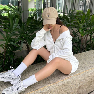Set bộ nỉ Hoodie Zip Croptop và Quần Short Ngắn Augety Studio (Có tách lẻ)