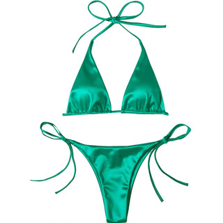 Bikini Hai Mảnh Chất Lụa Satin Buộc Dây Sexy Quyến rũ