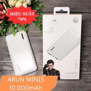 Sạc dự phòng Arun Power Bank Mini 3 dung lượng 10.000mAh công suất 10W hiệu suất cao