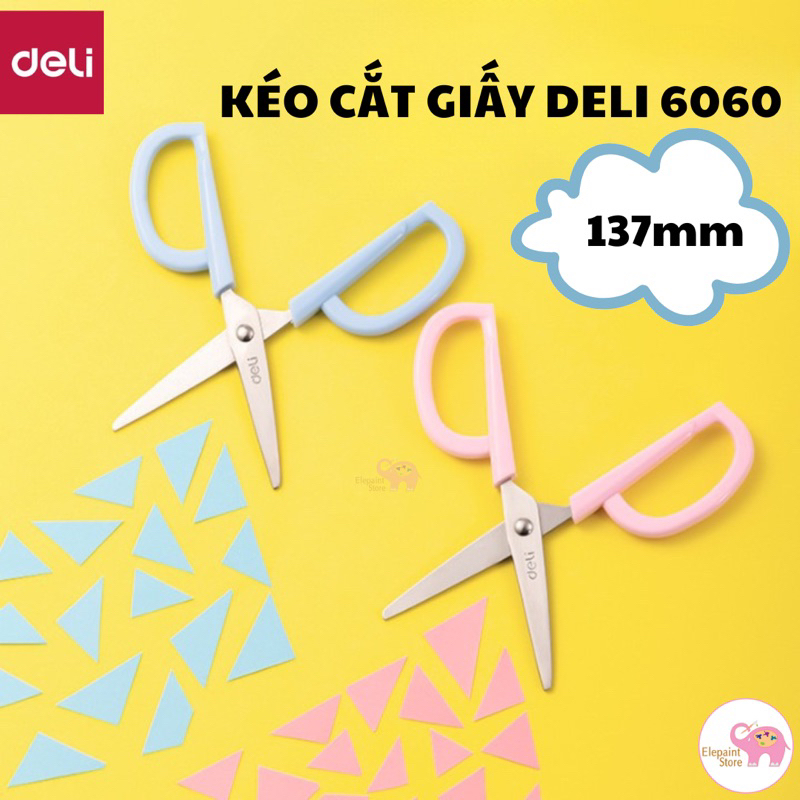 Product image Kéo cắt giấy cho bé Deli 6060 137mm