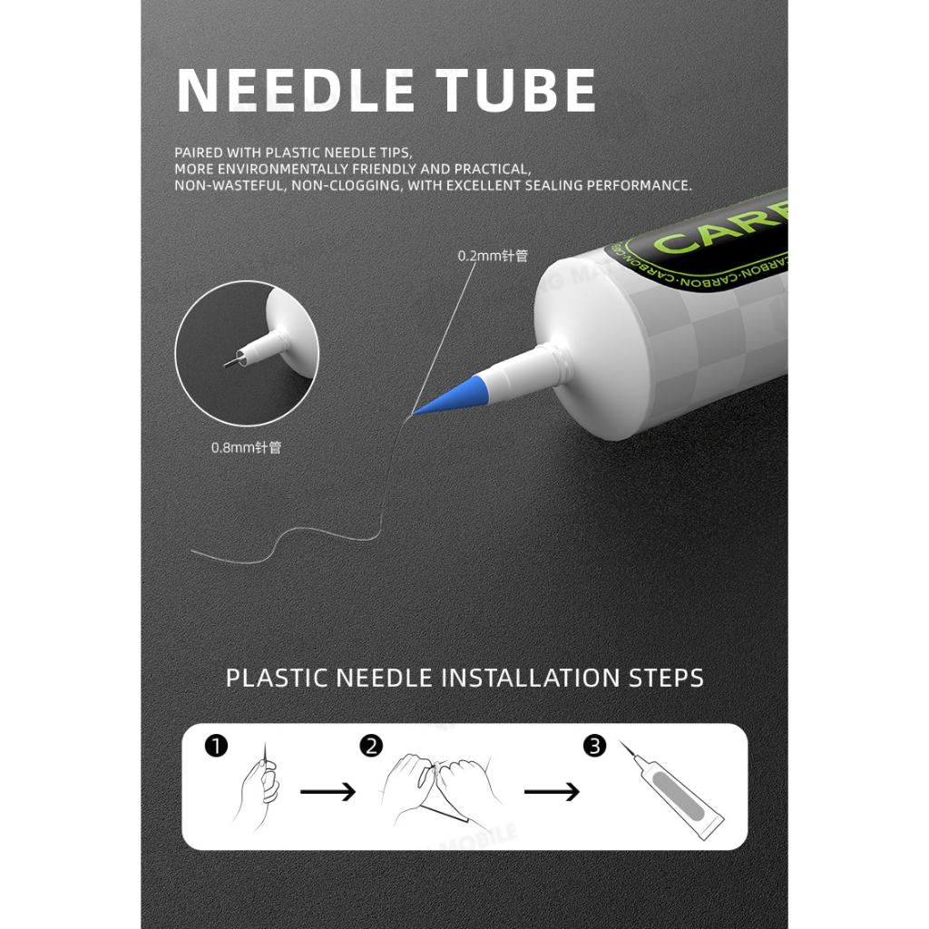 Keo dán cố định màn hình, nắp lưng, khung viền điện thoại LUOWEI CARBON 50ml