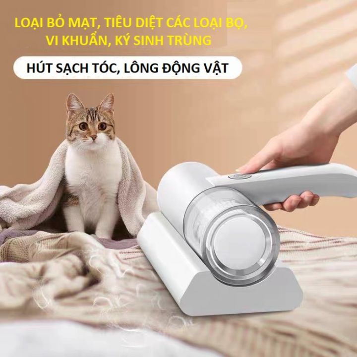 Máy Hút Bụi Giường Nệm Chăn Ga, Ghế Sofa - Máy Hút Bụi Mini Không Dây Sạc Pin Có Tia UV Khử Khuẩn Hút Ẩm Không Khí