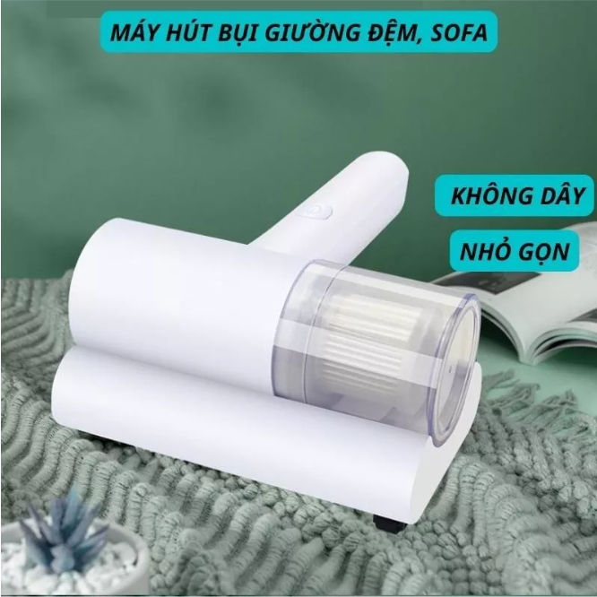 Máy Hút Bụi Giường Nệm Chăn Ga, Ghế Sofa - Máy Hút Bụi Mini Không Dây Sạc Pin Có Tia UV Khử Khuẩn Hút Ẩm Không Khí