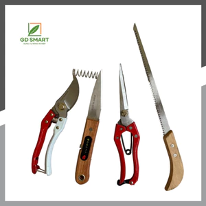 Combo Dụng Cụ Làm Vườn Cây Cảnh Bonsai (Kéo Tỉa Đỏ Kéo Cắt Cành Dao Ghép Cành và Cưa Lách New) - Dụng Cụ Nông Nghiệp GD