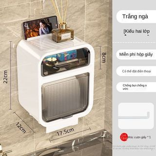 Hộp Đựng Giấy Vệ Sinh 2 Tầng Cao Cấp Hộp Đựng Giấy Hộp Giấy Vệ Sinh Có Kệ Để Điện Thoại(tặng kèm 1 miếng dán)