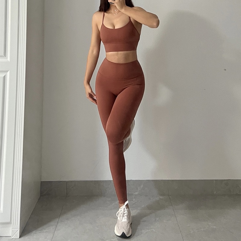 Set áo lót ngực và quần dài lưng cao Fit Her tập gym, yoga thoải mái cho nữ