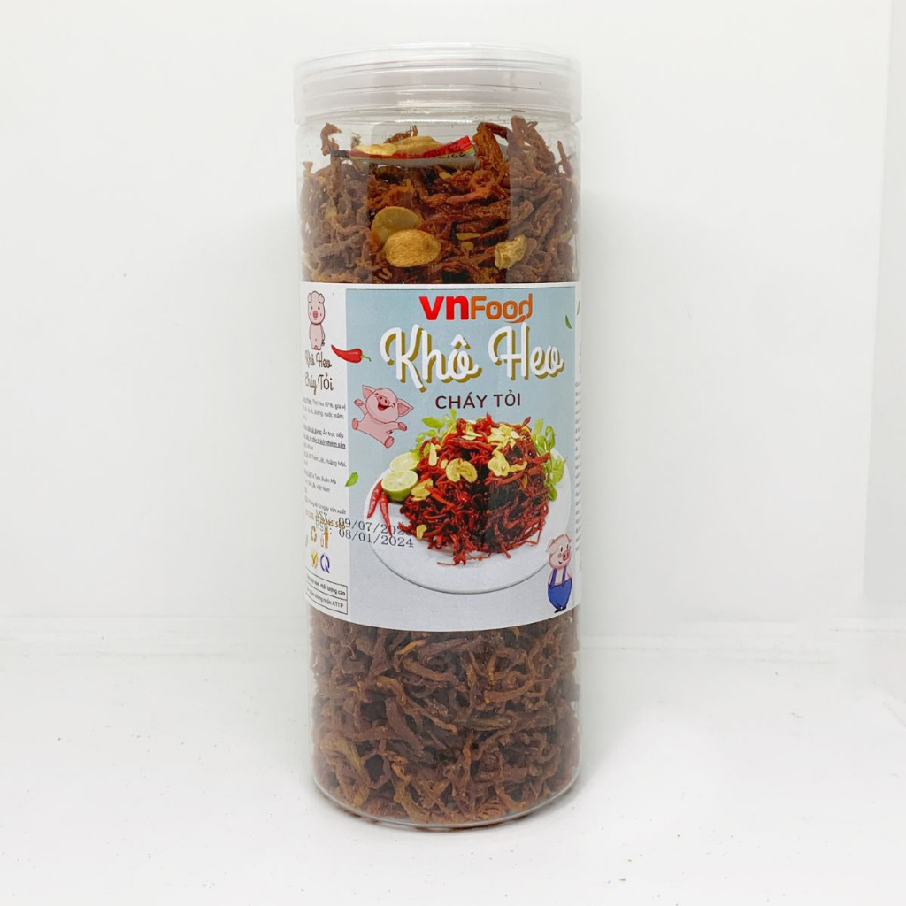 [Hũ 250-1000gr] Khô Heo Cháy Tỏi Giòn Ngon - Đậm Vị Đảm Bảo ATTP VnFood