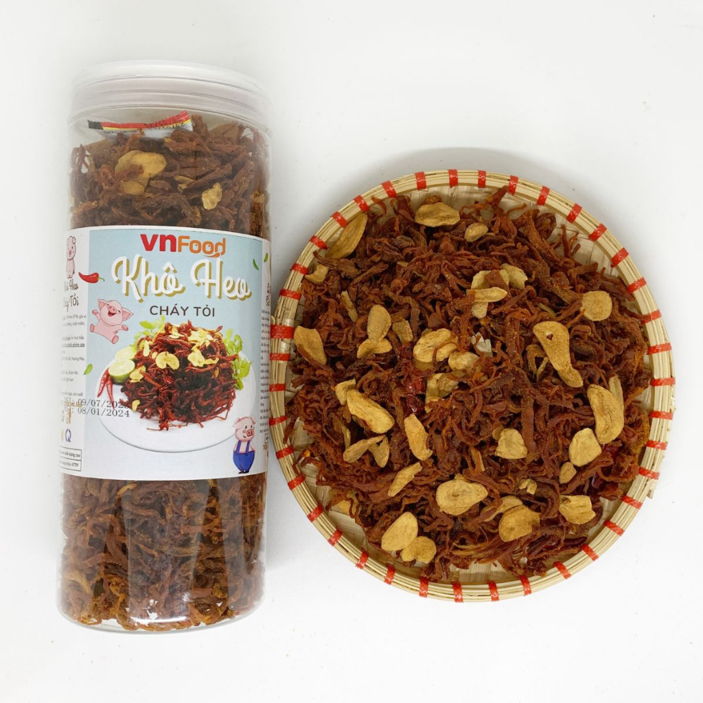 [Hũ 250-1000gr] Khô Heo Cháy Tỏi Giòn Ngon - Đậm Vị Đảm Bảo ATTP VnFood