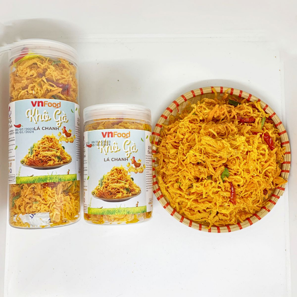 [Hũ 250-1000gr] Khô Gà Lá Chanh Giòn Ngon - Đậm Vị Đảm Bảo ATTP VnFood