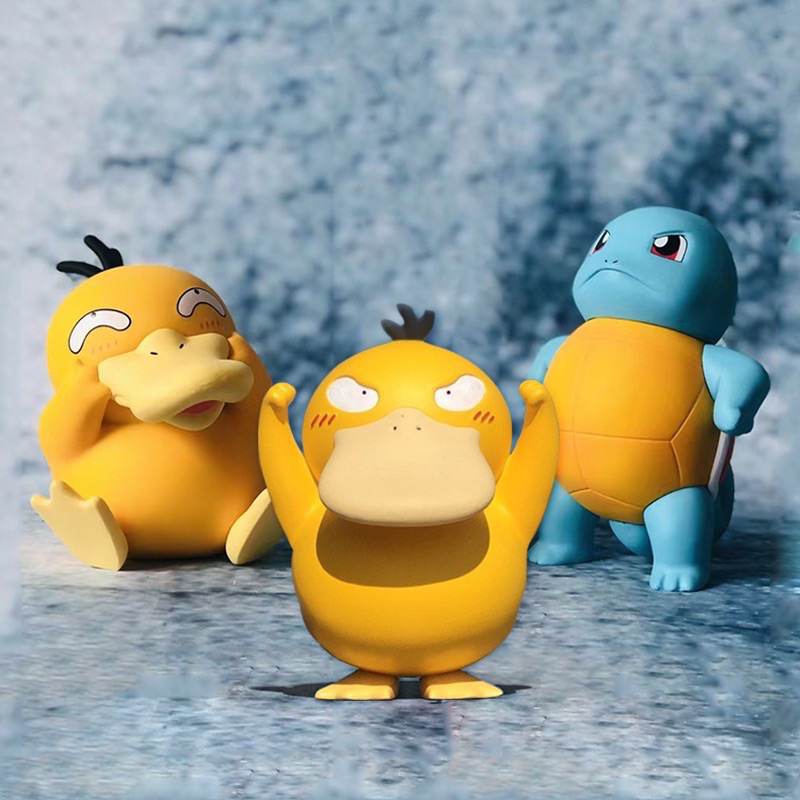 Mô Hình Pokemon Vịt Psyduck Bối Rối, Rùa Squirtle Decor Bàn Học Đồ ...
