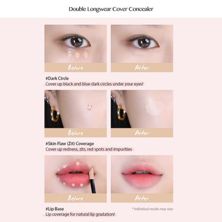[Peripera] Kem Che Khuyết Điểm Peripera Double Longwear Cover Concealer Siêu Bền Màu