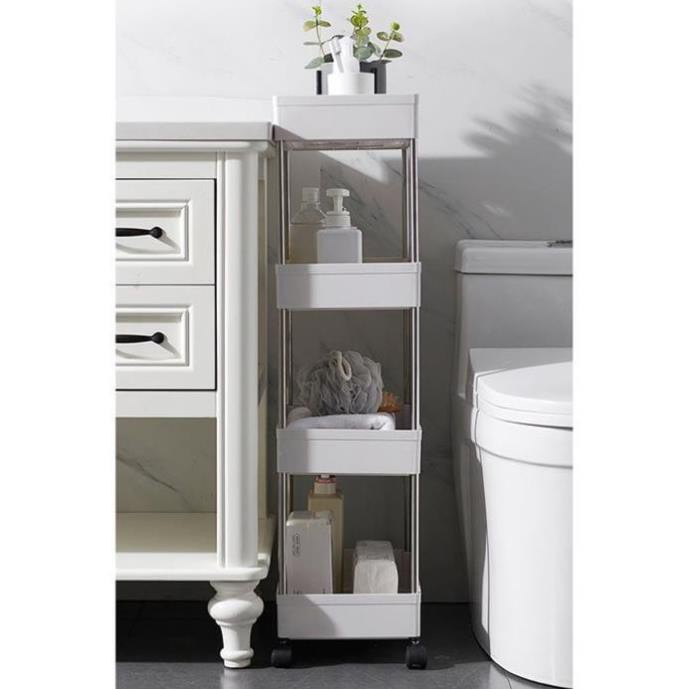 Kệ đựng đồ đa năng 3 tầng,4 tầng có bánh xe đẩy chuyên dụng cho spa, phòng tắm, bếp chất liệu inox cao cấp