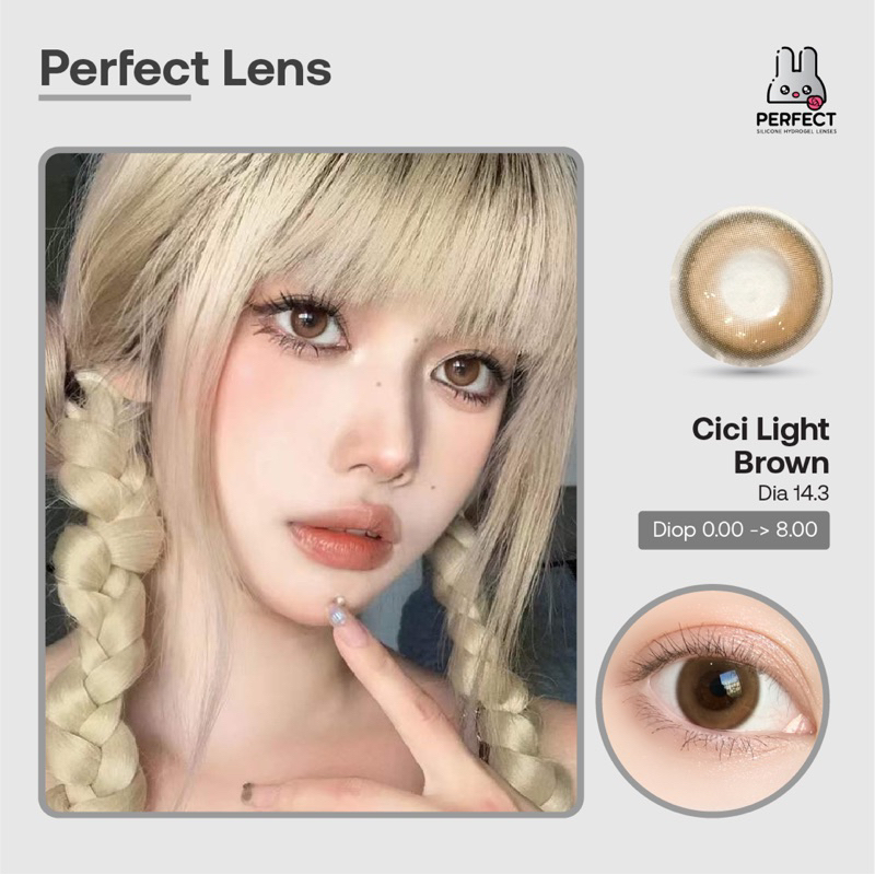 Lens Ảnh Mắt Thật, Cici Light Brown Perfect Lens, dia 14.3, kính áp ...
