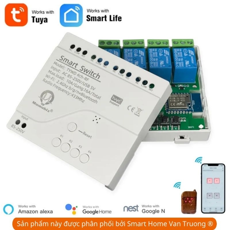 Module Tuya 5V 1CH 2CH 4CH NC-NO-COM điều khiển nhấn nhả điều khiển hẹn ...