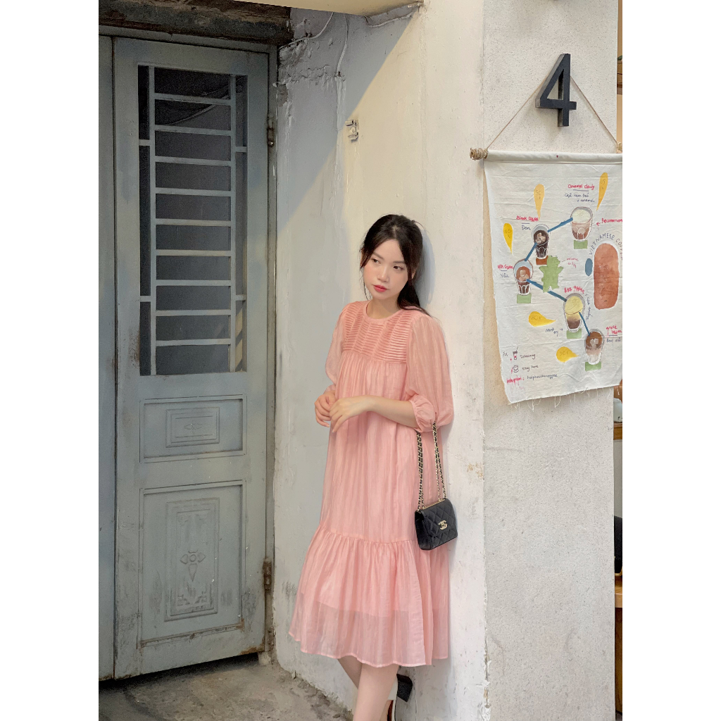 Ảnh De Leah - Đầm Suông Đuôi Cá Xếp Li Ngực - Thời Trang Thiết Kế 1