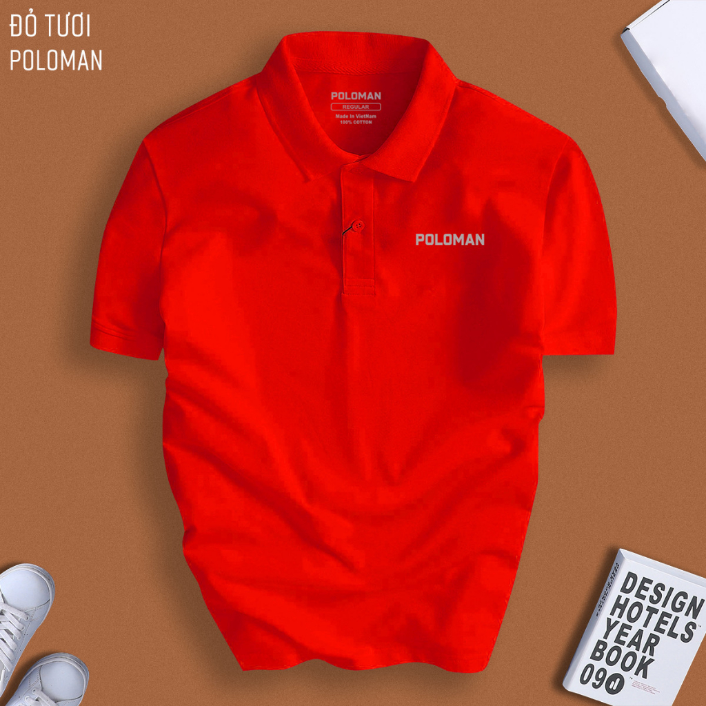 Áo thun POLOMAN nam cổ bẻ BASIC CVC vải cá sấu sang trọng, lịch lãm, thoáng mát - POLOMAN