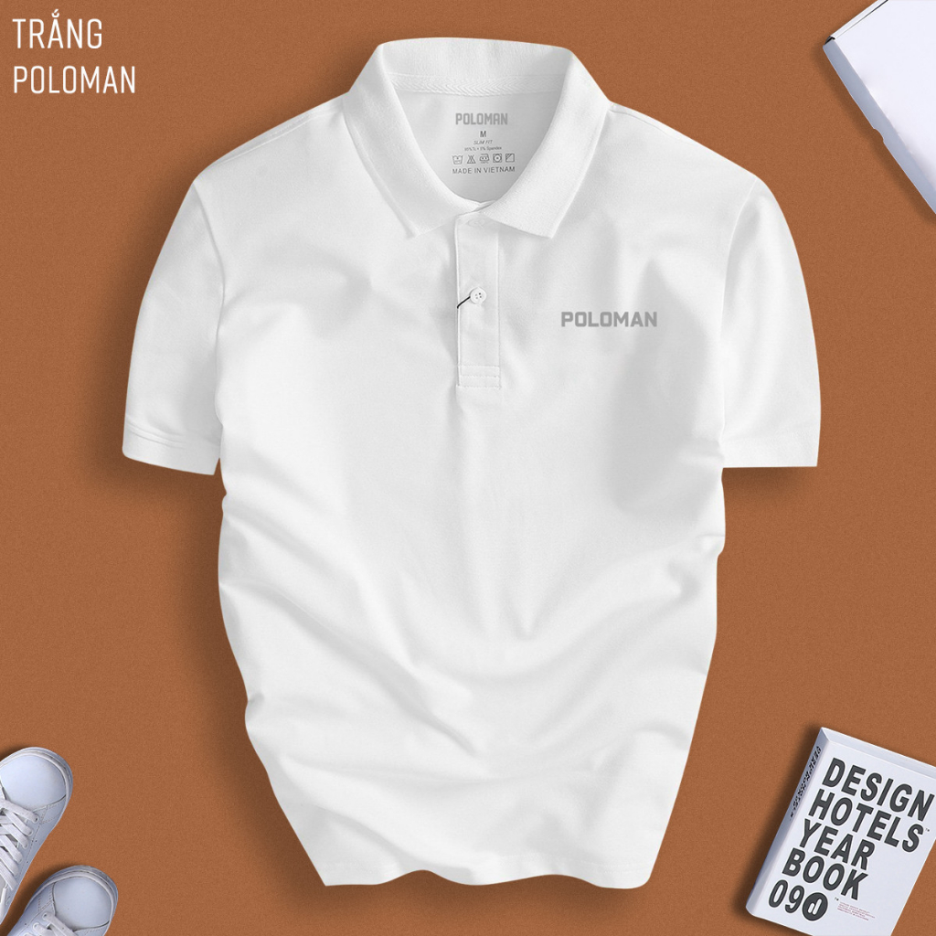 Áo thun POLOMAN nam cổ bẻ BASIC CVC vải cá sấu sang trọng, lịch lãm, thoáng mát - POLOMAN