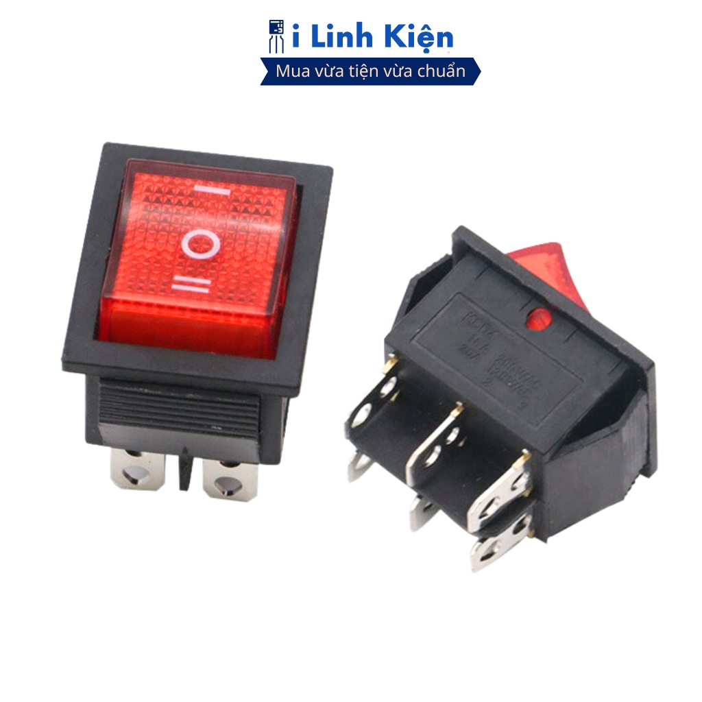Công tắc bập bênh 6 chân KCD4 15A/250V 3 chế độ 25x31mm chất lượng cao ilinhkien.