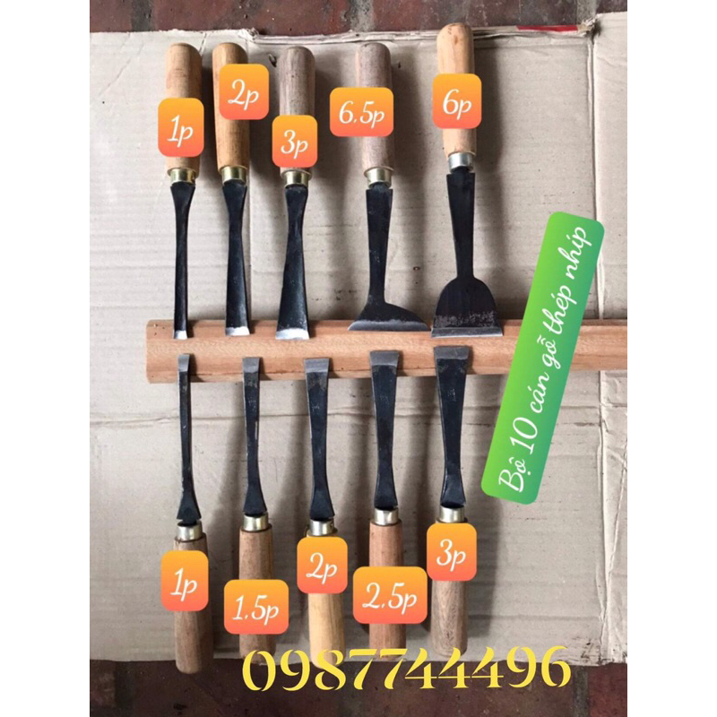 Bộ đục 10 chiếc đục thợ mộc hàng ngang đục gỗ mài sắc hàng thép tốt ...