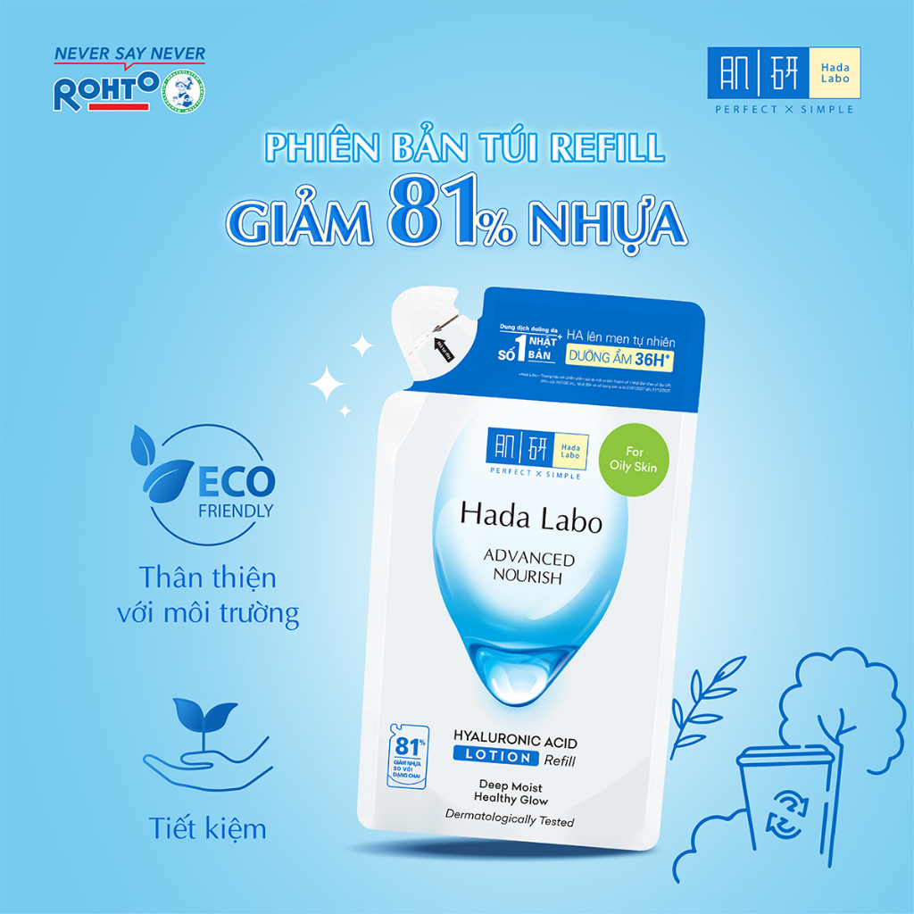Ảnh Túi refill dung dịch dưỡng ẩm tối ưu Hada Labo Advanced Nourish Lotion dùng cho da dầu 170ml 3