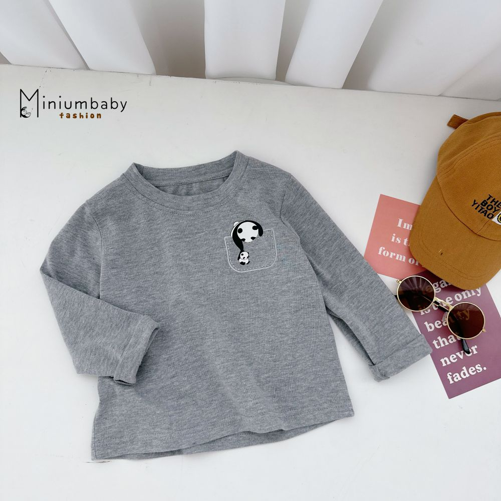 Áo dài tay cho bé chất vải cotton mềm mịn chống nấm mốc, in hình động vật đáng yêu Miniumbaby A1663