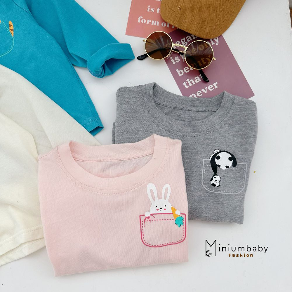 Áo dài tay cho bé chất vải cotton mềm mịn chống nấm mốc, in hình động vật đáng yêu Miniumbaby A1663