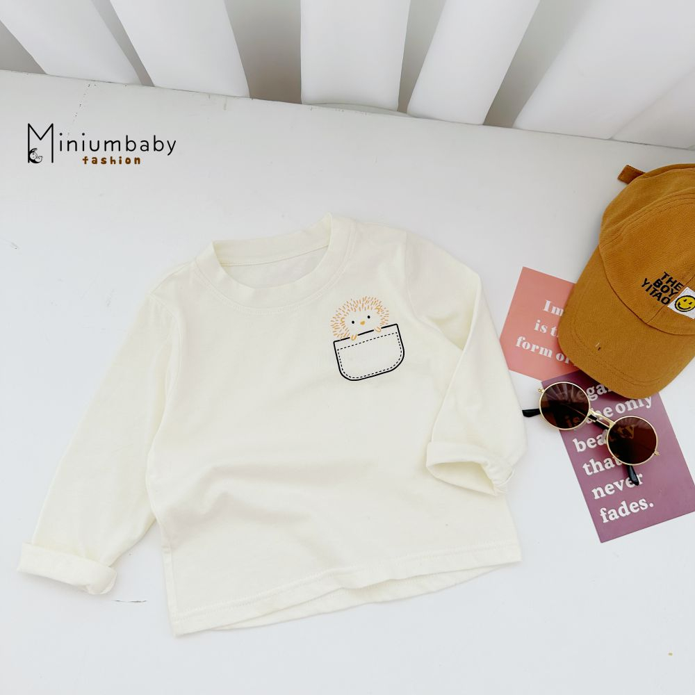 Áo dài tay cho bé chất vải cotton mềm mịn chống nấm mốc, in hình động vật đáng yêu Miniumbaby A1663