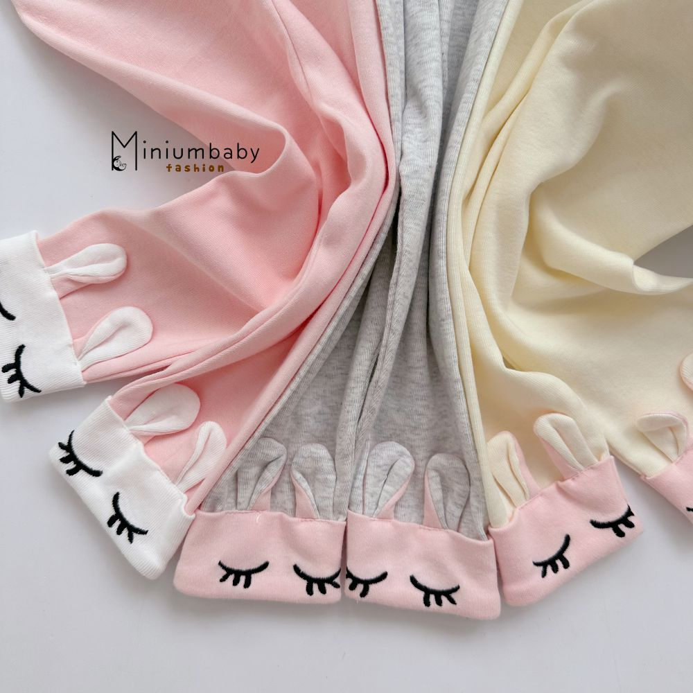 Quần legging cho bé gái tai thỏ dáng lửng đáng yêu điệu đà chất liệu 100% cotton, miniumbaby QD1636