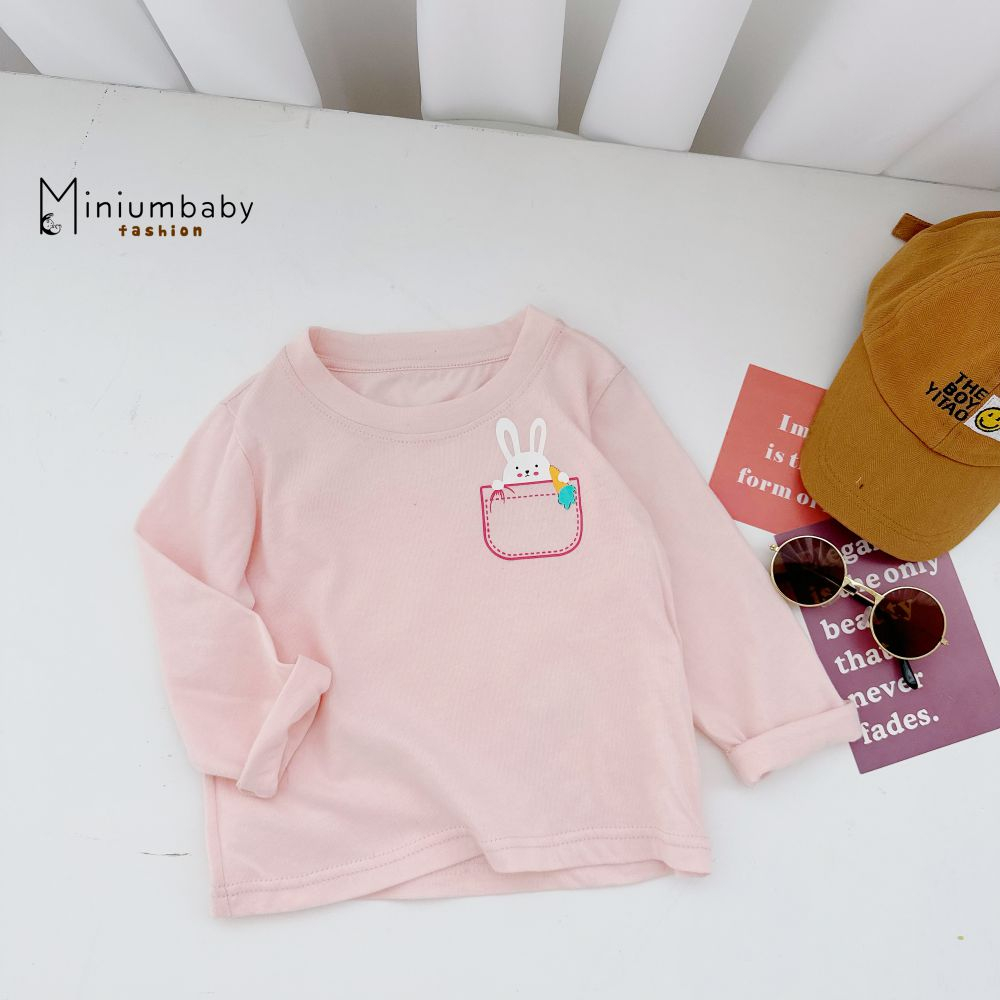 Áo dài tay cho bé chất vải cotton mềm mịn chống nấm mốc, in hình động vật đáng yêu Miniumbaby A1663