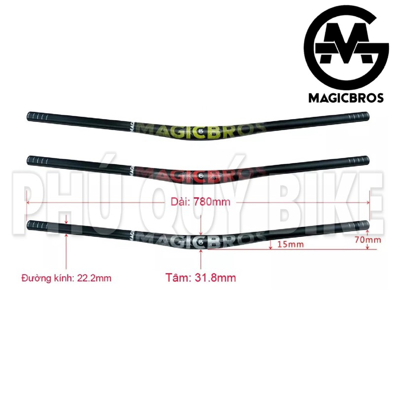 Ghi Đông Xe Đạp MTB MAGICBROS Chữ Mờ