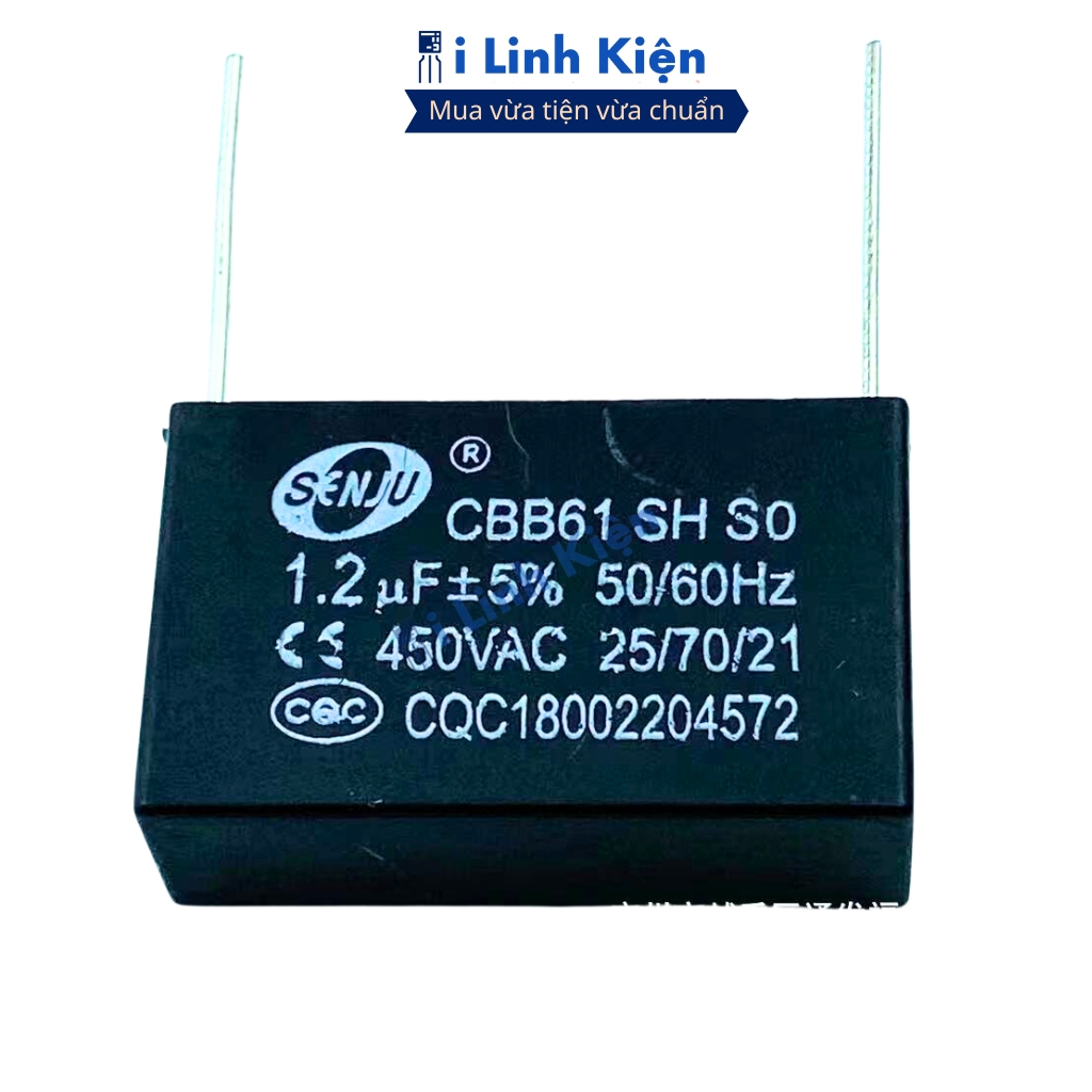 Tụ quạt 450VAC đâỳ đủ các giá trị chân hàn mạch cbb61 chính hãng ilinhkien.