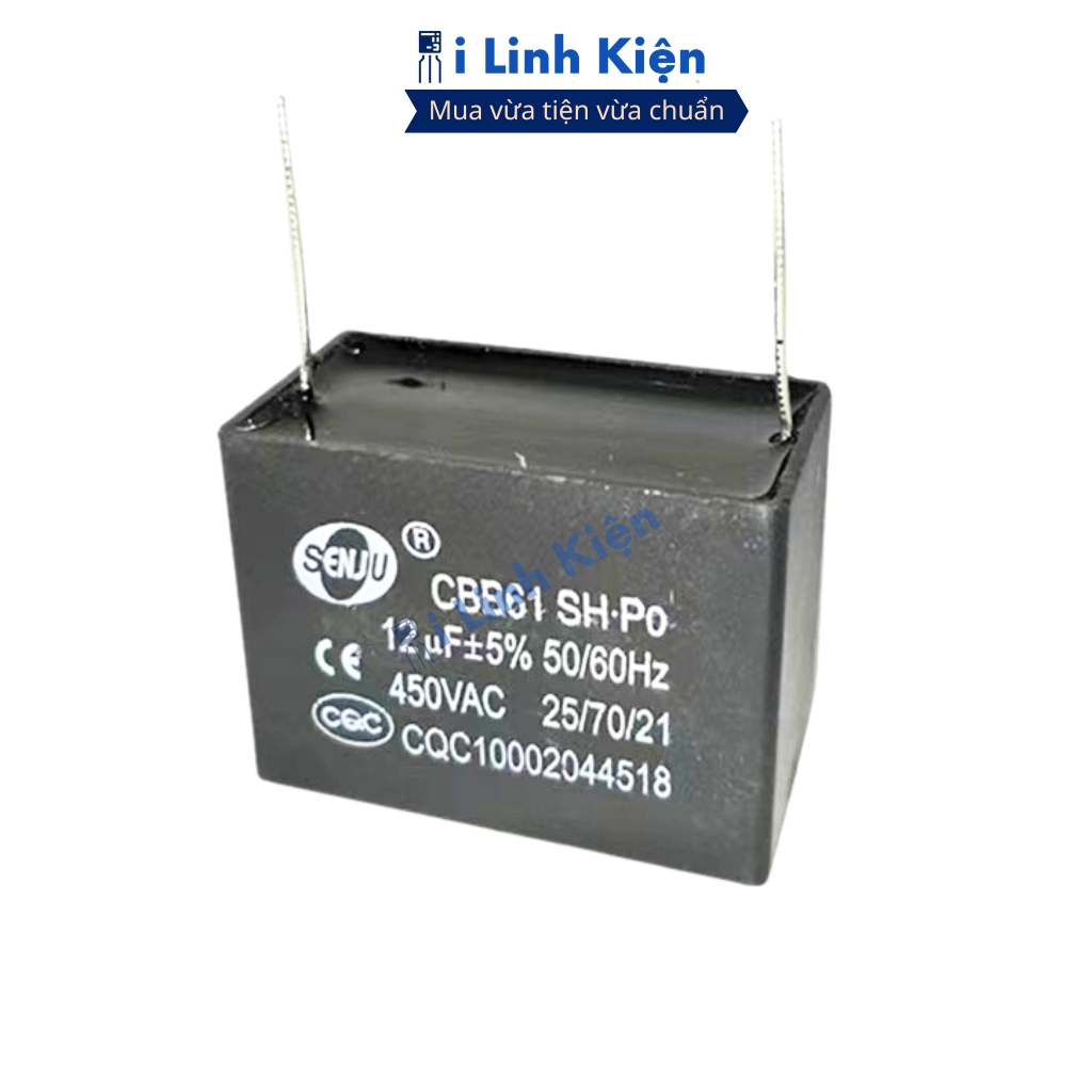 Tụ quạt 450VAC đâỳ đủ các giá trị chân hàn mạch cbb61 chính hãng ilinhkien.