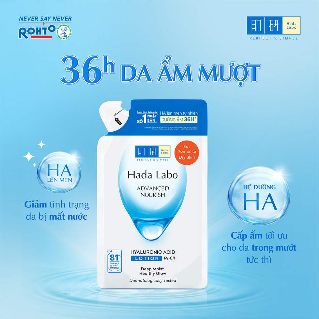 Ảnh Túi refill dung dịch dưỡng ẩm Hada Labo Advance Nourish Hyaluronic Acid cho da thường và da khô 170ml 2