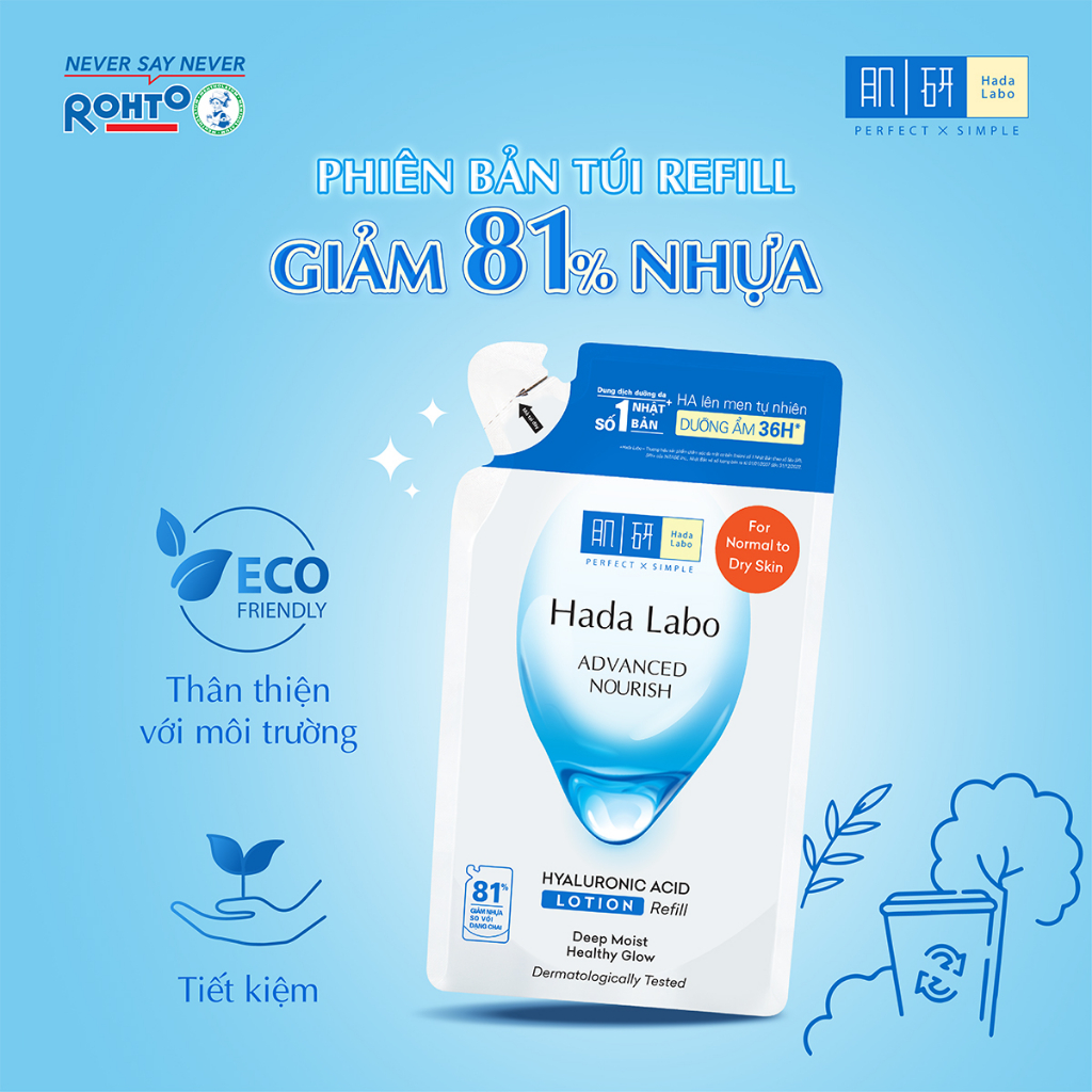Ảnh Túi refill dung dịch dưỡng ẩm Hada Labo Advance Nourish Hyaluronic Acid cho da thường và da khô 170ml 3
