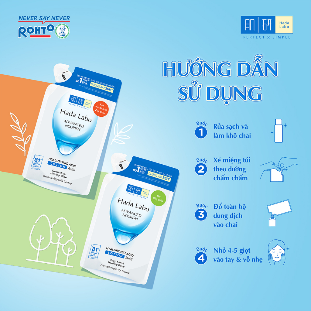 Ảnh Túi refill dung dịch dưỡng ẩm Hada Labo Advance Nourish Hyaluronic Acid cho da thường và da khô 170ml 4