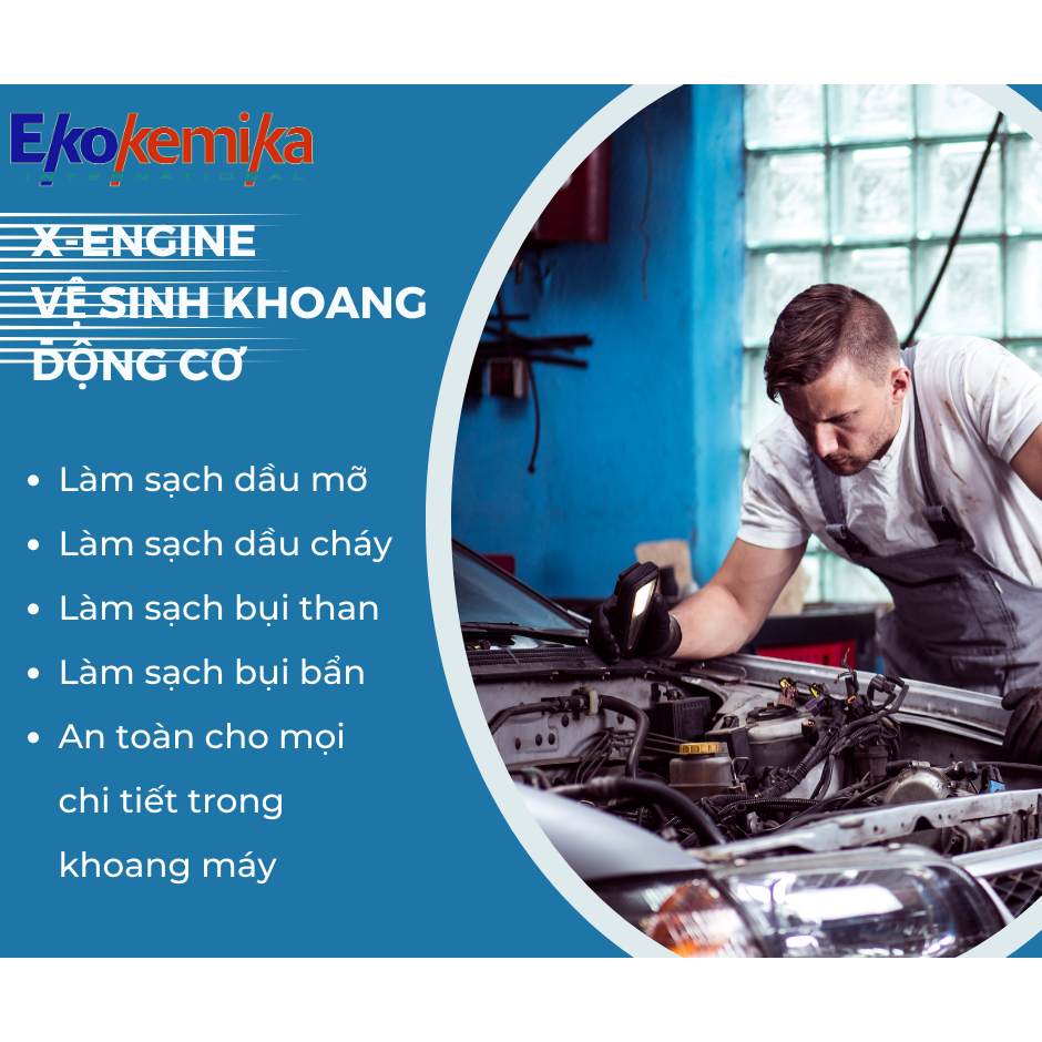 DUNG DỊCH LÀM SẠCH KHOANG ĐỘNG CƠ/ KHOANG MÁY Ô TÔ EKOKEMIKA X-ENGINE 600ML