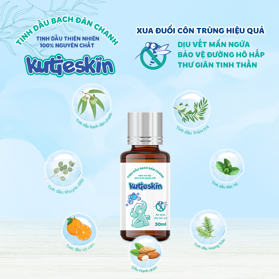[✨MUA 1 TẶNG 2 QUÀ] Tinh Dầu Kutieskin 30ml/5ml Cho Bé Giúp Giữ Ấm Cơ Thể Đuổi Muỗi Làm Lành Vết Cắn