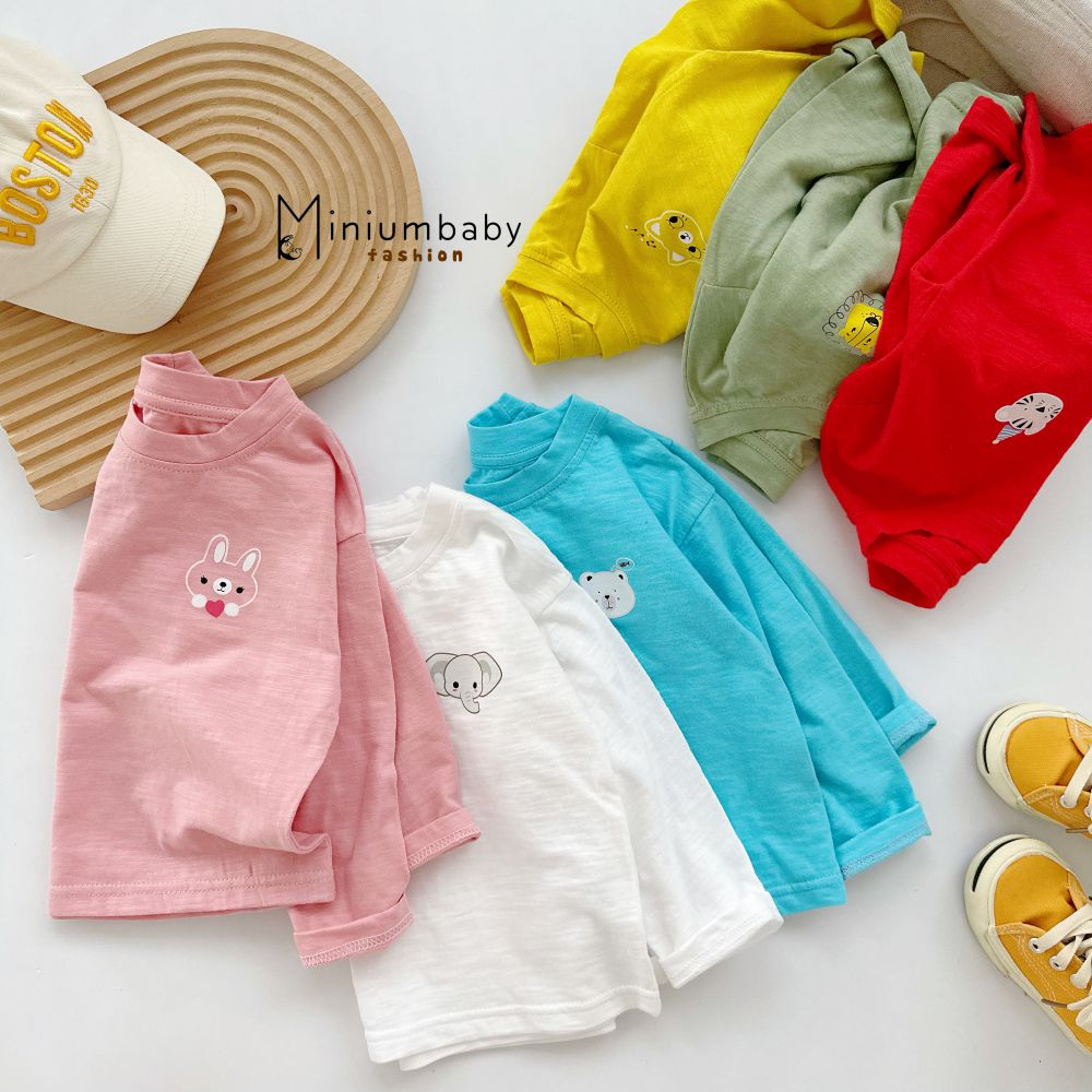 Áo dài tay cho bé chất cotton mềm mịn, mỏng thoáng mát, bé mặc ở nhà đi chơi Miniumbabyfashion A1654