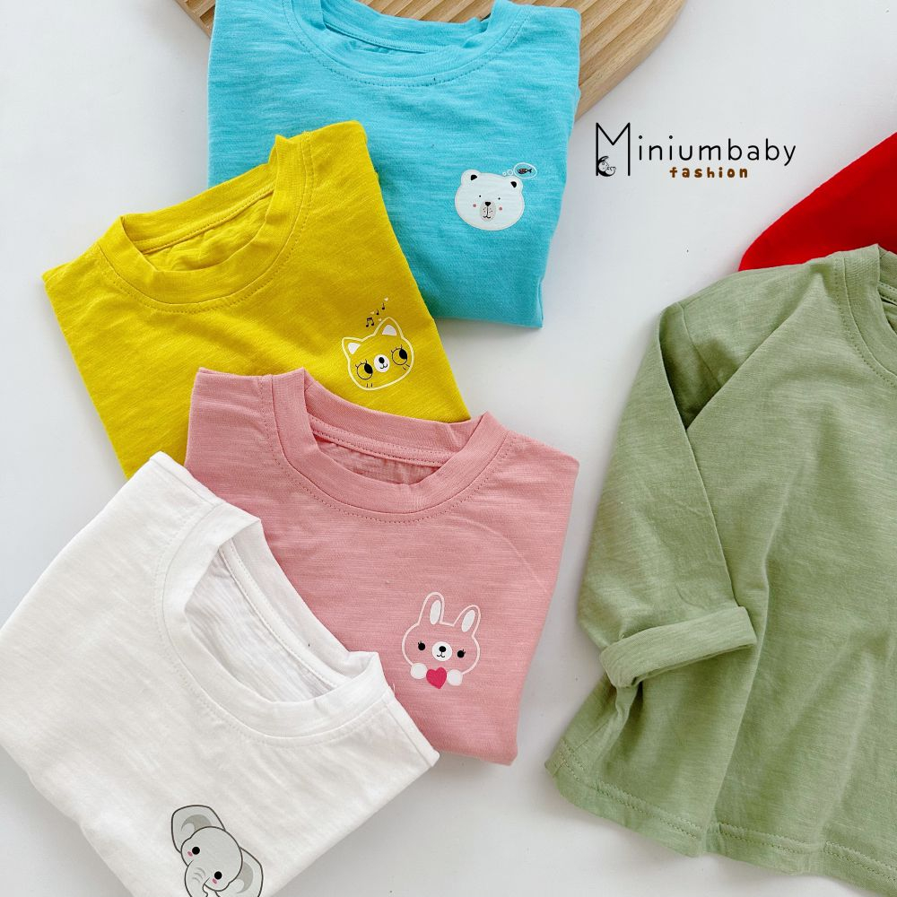 Áo dài tay cho bé chất cotton mềm mịn, mỏng thoáng mát, bé mặc ở nhà đi chơi Miniumbabyfashion A1654