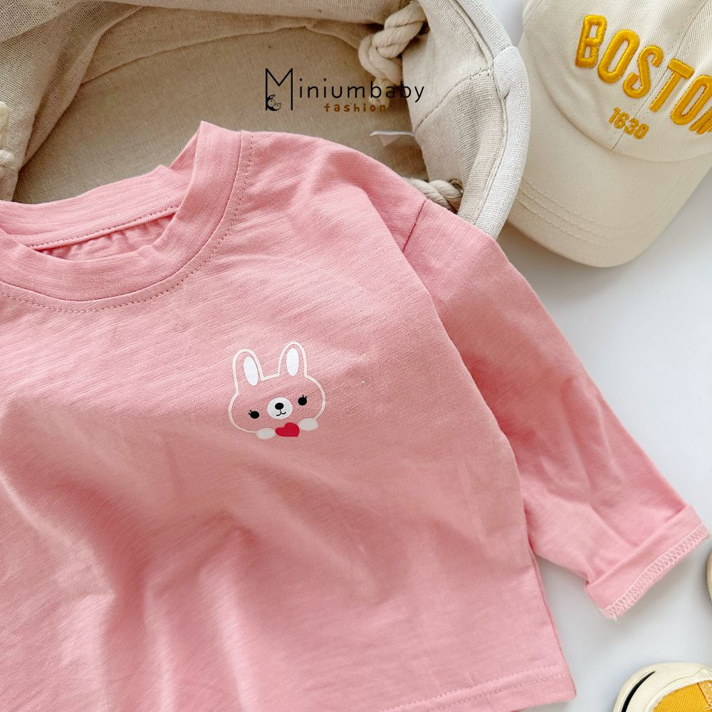 Áo dài tay cho bé chất cotton mềm mịn, mỏng thoáng mát, bé mặc ở nhà đi chơi Miniumbabyfashion A1654