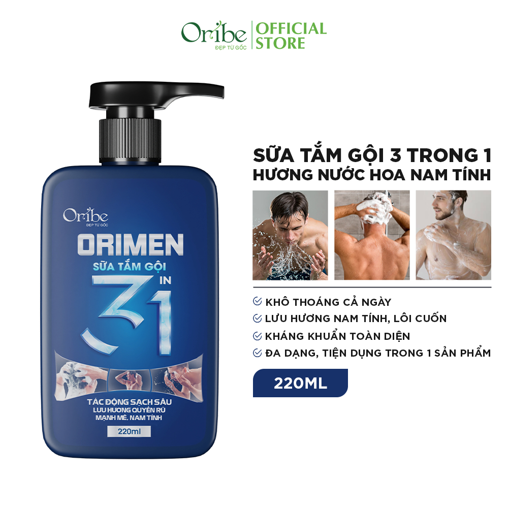 Ảnh Sữa tắm gội nam 3in1 hương nước hoa cao cấp Orimen 220ml 1